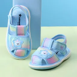 Cute Walk by Babyhug Velcro Closure Sandals with Bear Applique - Blue-picture-11