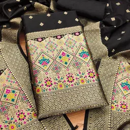 KALINI Ethnic Motifs Woven Design Unstitched Dress Material image 2