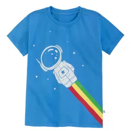 Plan B 100% Cotton  In The Dark Space Theme Glow Printed Night Suit -  - Blue image 3