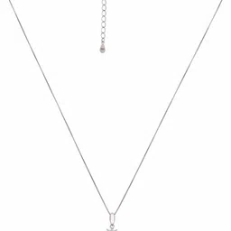 KAI JEWEL Sterling Silver Rhodium-Plated Cubic Zirconia Studded Pendant With Chain image 5