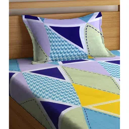 Arrabi Single Bed Cotton Bedsheet and Pillow Cover  Multicolour image 3