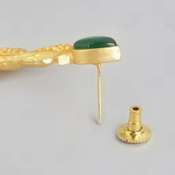 Anouk Gold-Plated Artificial Stones Studded Contemporary Drop Earrings image 2