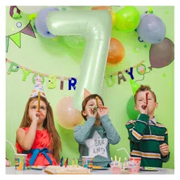 decor mantra Decormantra 7 Seven 32 Inch Number Foil Balloon For 7th Birthday Decoration Kit Items -Pack of 14-GREEN image 4