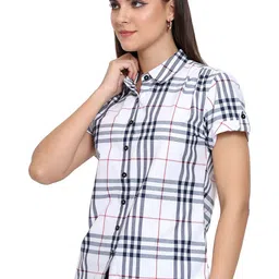 High Skyzz Checked Cotton Shirt Style Top image 2
