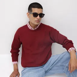 The Roadster Life Co. Men Drop-Shoulder Ribbed Pullover-image-56