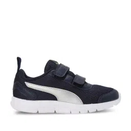 Puma Kids Racer V2 Peacoat Navy & Silver Casual Sneakers-image-0