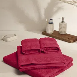 Monte Carlo Red 4 Pieces Pure Cotton 380 GSM Bath Towels-image-73