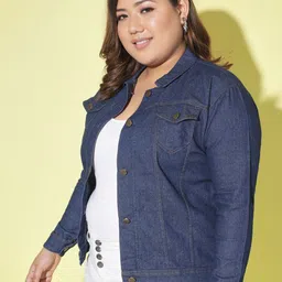 DIMPY GARMENTS Women Lightweight Denim Jacket with Patchwork image 4