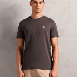 U.S. Polo Assn. Brown Cotton Regular Fit Lounge T-Shirt-picture-16