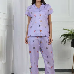 House of Comfort Women Printed Night suit-picture-11