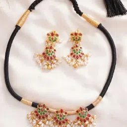 Jaypore Gold Necklace & Earring Set image 2