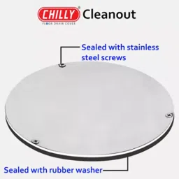 Chilly Heavy Traffic 125x125 mm Cleanout Stainless Steel Glossy Finish Silver, CO-SHT-125 image 4