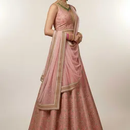 SAPTRANGI Embroidered Semi-Stitched Lehenga & Blouse With Dupatta image 4