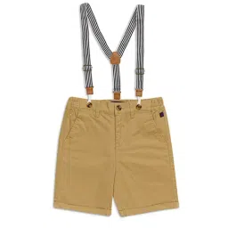H by Hamleys Kids Khaki Solid Shorts with Suspender-picture-13
