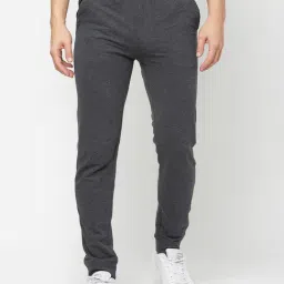 Sporto Dark Grey Melange Regular Fit Joggers-image-0
