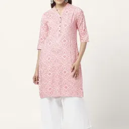 Rangmanch by Pantaloons Pink Printed Straight Kurta-picture-39