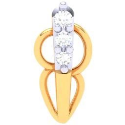 P.C. Chandra Jewellers 22k Gold Unique Shape Three Stones Nosepin-picture-6