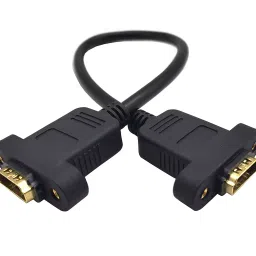 Techut 0.3 Metre RJ45 Male 30 cm To Female Panel Screw Mount Ethernet Lan Cable Black for Wall Faceplate, Switch Boxes, PC image 2