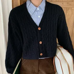 LULU & SKY Cable Knit Crop Cardigan-picture-28