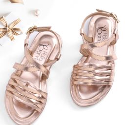 Hola Bonita Party Wear Slip On Sandal Solid Colour - Gold-picture-41