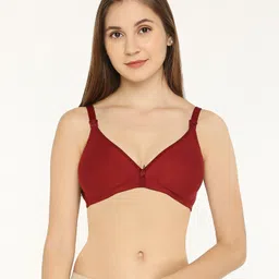 Bella Mama Cotton Blend Eco Jiva Finish Nursing Bra - Burgundy-image-10