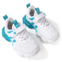 Cute Walk by Babyhug Sneaker Shoes With Velcro Closure - White & Blue image 2