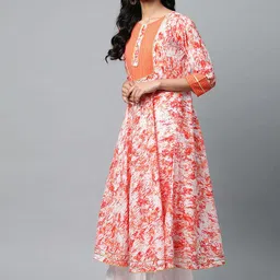 IKRASS Women Abstract Printed Festive Cotton Anarkali Kurta image 2