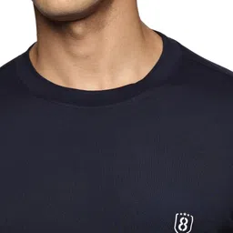 DOMIN8 Men Solid Round Neck T-Shirt image 2