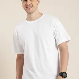 HERE&NOW Printed Drop-Shoulder Sleeves Pure Cotton T-shirt image 3