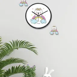 Random Multicolor Plastic Round Wall Clock image 2