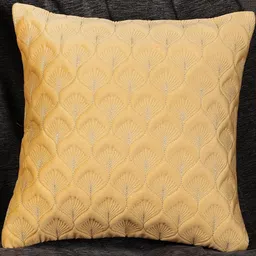 TANLOOMS Set Of 2 Yellow Velvet Square Cushion Covers image 4