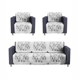 Myntra Elegant Homes Grey Cotton Sofa Cover image 4
