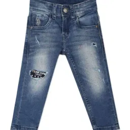 U.S. Polo Assn. Kids Blue Cotton Distressed Jeans-picture-26