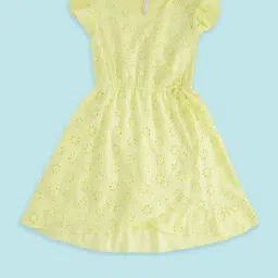 Pantaloons Junior Kids Yellow Cotton Embroidered Dress-picture-24