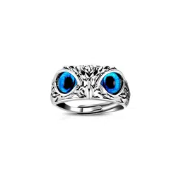 J.S ENTERPRISES Unisex Stainless Steel Owl Oxidised Finger Ring-image-65