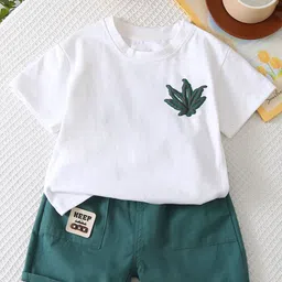 StyleCast x Revolte Boys Floral Printed Pure Cotton T-shirt With Shorts-picture-46