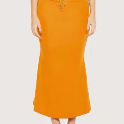 Secrets By ZeroKaata Mustard Plain Saree Shapewear-picture-33