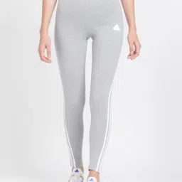 adidas Grey Cotton Striped Sports Track Pants-image-36