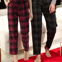 Kryptic Green & Maroon Cotton Relaxed Fit Printed Lounge Pants - Pack of 2-picture-34