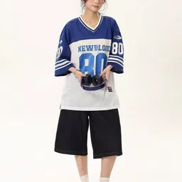 StyleCast x Revolte Men Typography Printed Oversized V-Neck T-shirt image 4