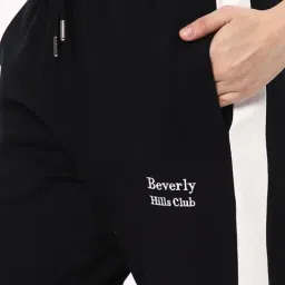 R&B Jet Black Cotton Mid Rise Joggers image 4