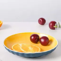 Nestasia Dark Blue & Yellow Premium Quality Ceramic Snack Plate, Microwaveable, 7.5-inch-picture-66