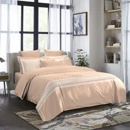 MYTRIDENT Multicoloured 300 TC King Bedsheet with 4 Pillow Covers image 5