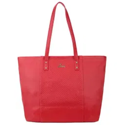 Lavie Emb Nova Red Textured Large Tote Handbag-picture-21