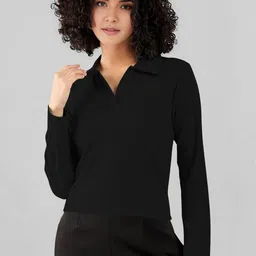 Maheshvi Women Collared V-Neck Full Sleeve Ribbed Top-picture-19