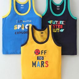 Simply Interlock Sleeveless Vest With Text Print -Navy Blue Black & Gold-picture-32