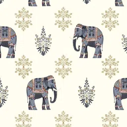 INDRA'S Cream-Coloured & Blue 160 TC King Bedsheet with 2 Pillow Covers image 5