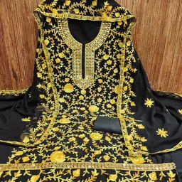Lilots Embroidered Unstitched Dress Material image 3