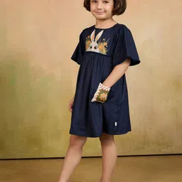 TINY TWILLS Animal Embroidered Puff Sleeve Fit & Flare Dress image 3