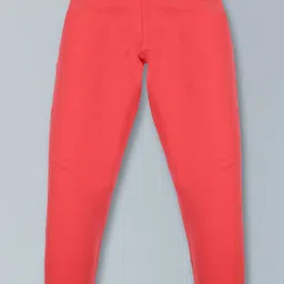 Plum Tree Pack Of 2 Solid & Floral Printed Leggings - Coral Pink Navy Blue image 5